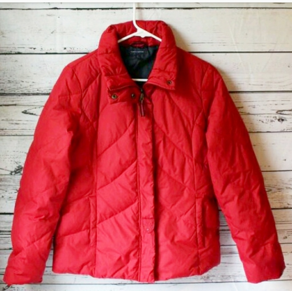 Women's Tommy Hilfiger Red Down Winter Coat Medium